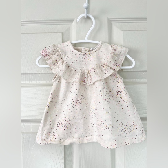 Zara Kids Cream Dress with Multicolor Dots - Picture 1 of 1